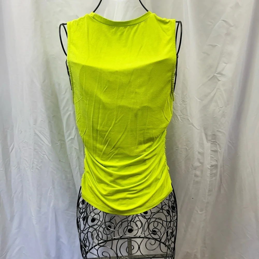 Jonathan Simkhai Kristiana neon green ruched tank size M - Picture 5 of 7